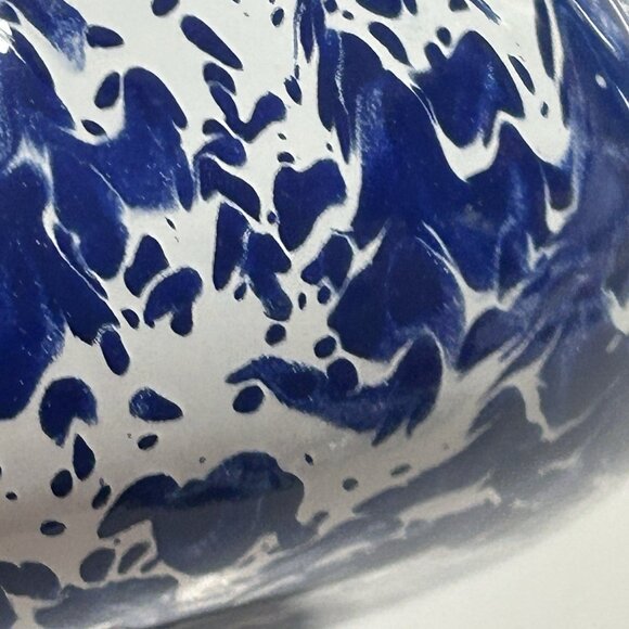 Golden Rabbit 4qt Dutch Oven Casserole Pot w Lid Cobalt Swirl Holidays - Picture 8 of 13